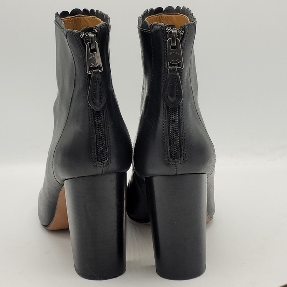Coach Terence Scallop Soft Shine Calf Ankle Boots in Black Leather Size 10 B - Picture 6 of 16